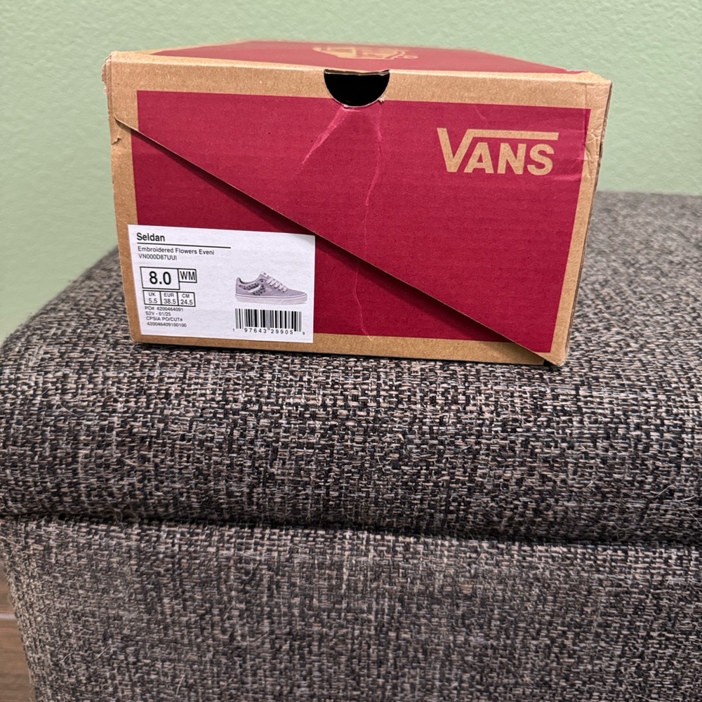 Vans lavender and white embroidery purple Shoe